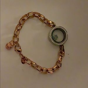 Origami Owl Rose Gold Bracelet with Locket
